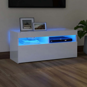 TV Cabinet High gloss white Engineered wood Medium TV C...