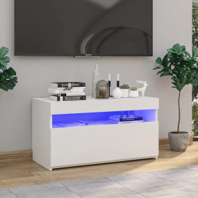 TV Cabinet White Engineered Wood TV Cabinet Rectangular...