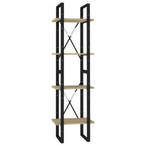 Book Cabinet Sonoma oak, black Engineered wood, metal 4...