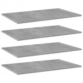 Shelf Set of 4 Concrete Grey Engineered Wood Medium Sim...