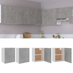 Hanging Cabinet Set of 2 Concrete Grey Engineered Wood ...