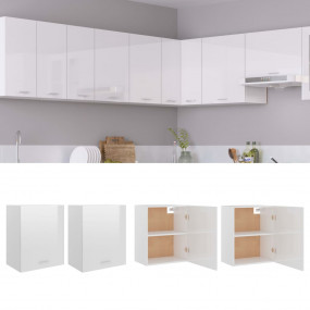 Hanging Cabinet Set of 2 High gloss white Engineered wo...