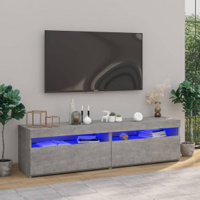 TV Cabinet Set of 2 Concrete grey Engineered wood TV Ca...