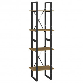 Book Cabinet Natural wood and black Solid pine wood, me...