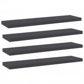 Shelf Set of 4 Gray Engineered Wood Medium Simple