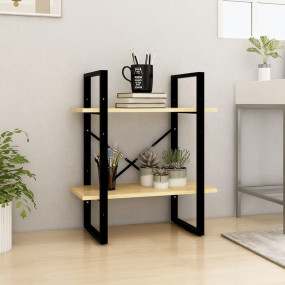 Book Cabinet Untreated wood, black metal Solid pine woo...