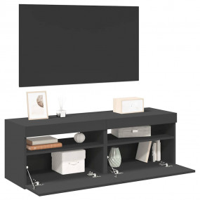 TV Cabinet Set of 2 Grey Engineered wood Medium TV Cabi...