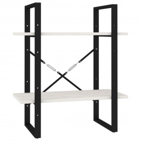 Book Cabinet White, Black Solid Pine Wood Medium Booksh...