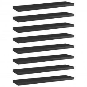 Bookshelf Board Set of 8 High gloss black Engineered wo...