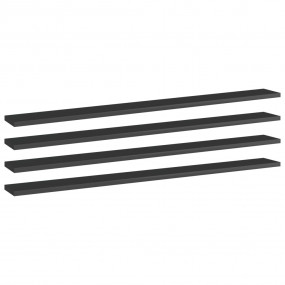 Shelf Set of 4 High gloss black Engineered wood