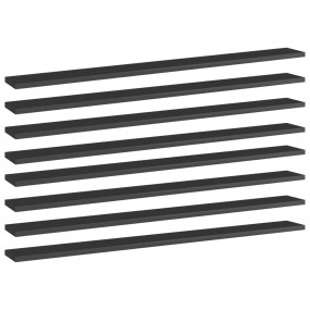 Shelf Set of 8 High gloss black Engineered wood