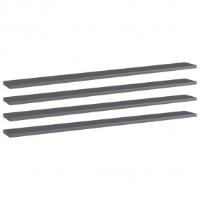 Shelf Set of 4 High gloss grey Engineered Wood 39.4 in ...