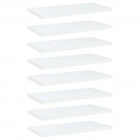 Bookshelf Board Set of 8 White Engineered wood 15.7x7.9...