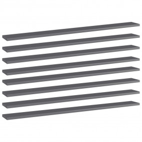 Shelf Set of 8 High gloss grey Engineered wood Extra Sh...