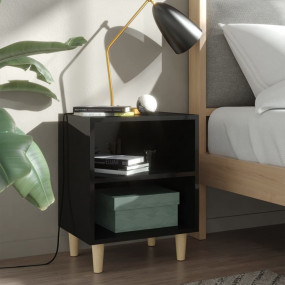 Bed Cabinet High gloss black Engineered wood Medium Bed...