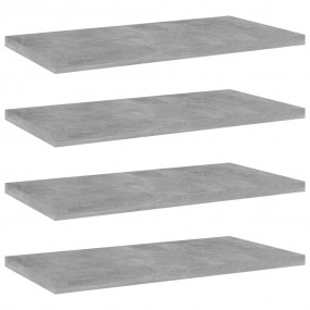 Shelf Set of 4 Concrete Grey Engineered Wood 15.7 x 7.9...