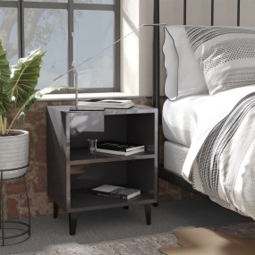 Bed Cabinet High gloss grey Engineered wood, metal Bed ...