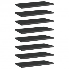 Shelf Set of 8 High gloss black Engineered wood