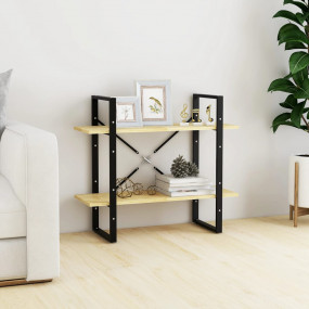 Book Cabinet Natural wood and black Solid pine wood, me...