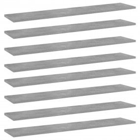 Bookshelf Board Set of 8 Concrete Gray Engineered Wood