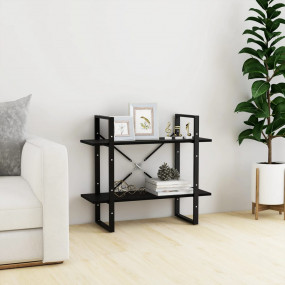 Book Cabinet Black Solid pine wood, metal Medium Book C...