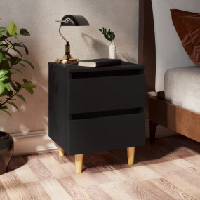Bed Cabinet Black Engineered wood Regular Bedside Table
