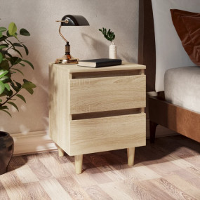 Bed Cabinet Sonoma Oak Engineered Wood, Solid Pinewood