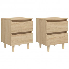 Bed Cabinet Set of 2 Sonoma Oak Engineered wood, Solid ...