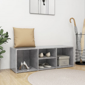 Shoe Storage Bench Concrete Grey Engineered Wood Medium