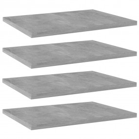 Shelf Set of 4 Concrete Grey Engineered Wood Medium Sim...