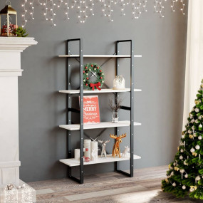 Book Cabinet White Solid Pine Wood Medium Book Cabinet