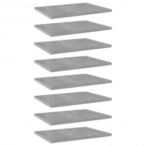 Shelf Set of 8 Concrete Grey Engineered Wood 15.7x11.8x...
