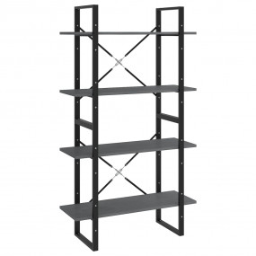 Book Cabinet Grey Solid pine wood, metal Medium Book Ca...