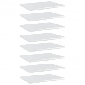 Shelf Set of 8 Gloss White Engineered Wood 15.7 x 11.8 ...