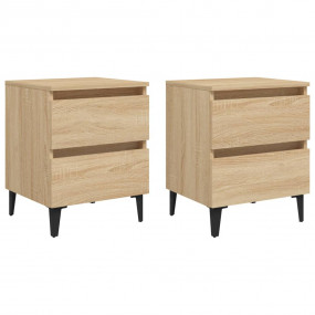 Bed Cabinet Set of 2 Sonoma oak Engineered wood Small
