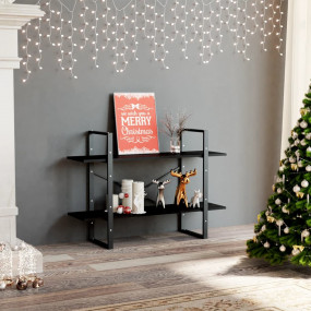 Book Cabinet Black Engineered wood 39.4 x 11.8 x 27.6 i...
