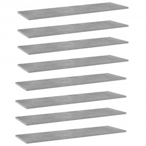 Bookshelf Board Set of 8 Concrete grey Engineered wood