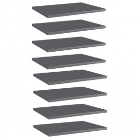 Shelf Set of 8 High gloss grey Engineered wood Medium S...
