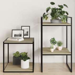 Shelf Set of 4 Sonoma Oak Engineered Wood 15.7 x 15.7 i...