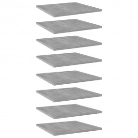 Shelf Set of 8 Concrete Grey Engineered Wood 15.7 x 15....