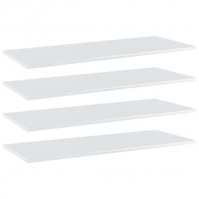 Shelf Set of 4 High gloss white Engineered wood