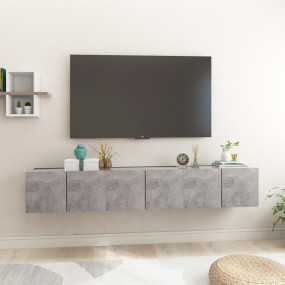 TV Cabinet Set of 3 Concrete grey Engineered wood Mediu...