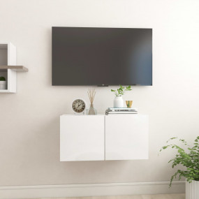 TV Cabinet High gloss white Engineered wood Small