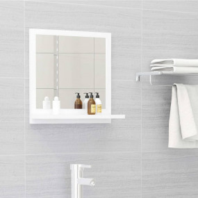 Mirror White Engineered wood, Acrylic Medium Wall-Mount...