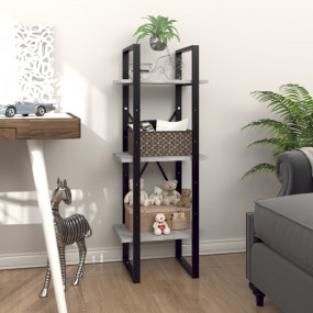 Book Cabinet Concrete Gray Engineered wood, metal Mediu...