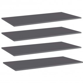 Shelf Set of 4 High gloss gray Engineered wood 39.4x19....