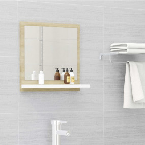 Mirror White and sonoma oak Engineered wood and acrylic