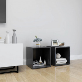 TV Cabinet Set of 2 Grey Engineered wood
