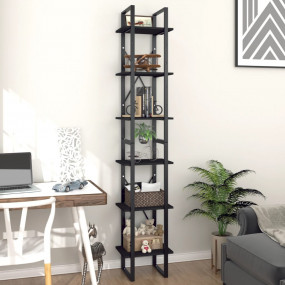 Book Cabinet Black Engineered wood Tall Book Cabinet