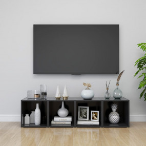 TV Cabinet Set of 4 Gray Engineered wood 14.6 x 13.8 x ...